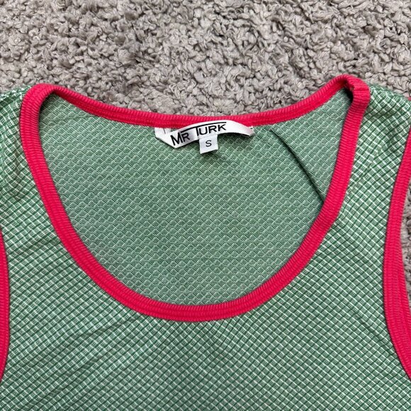 Mr Turk By Trina Turk Mens Tank Top Summer Green Red Size Small - Picture 2 of 6